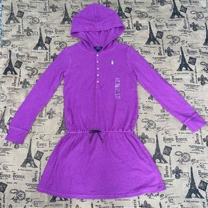 Polo Ralph Lauren NWT! Girls Purple Hoodie Dress  Size L